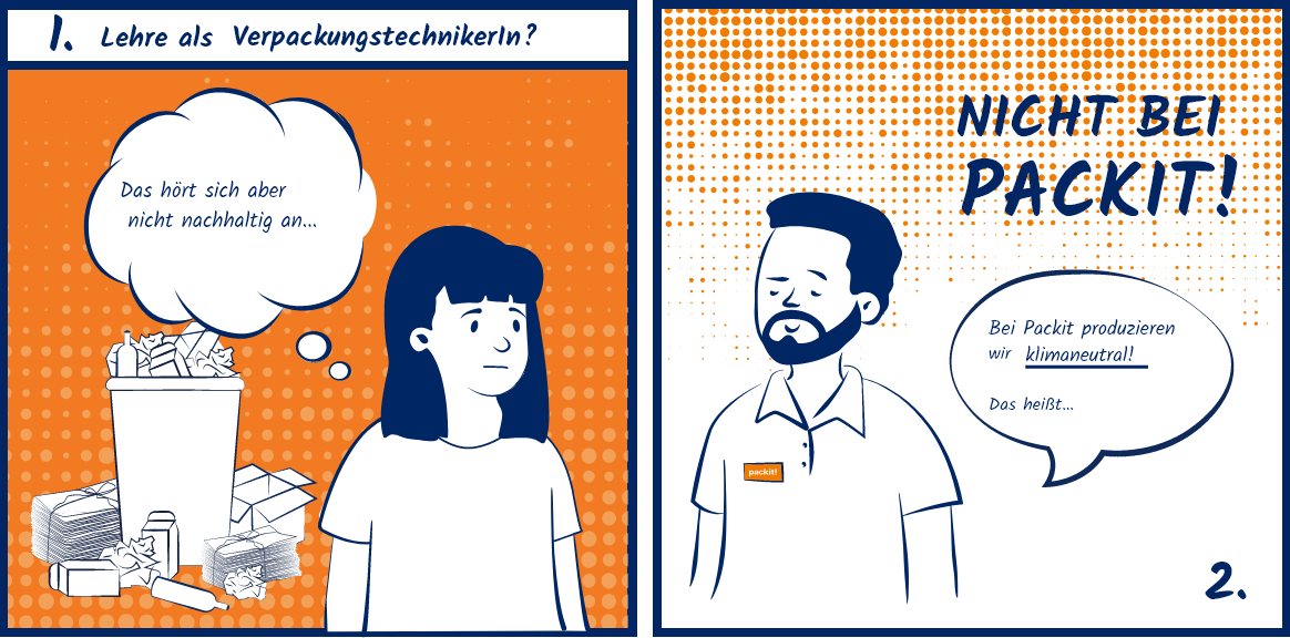 plappermaul referenz packit comic Lehre Verpackungstechniker